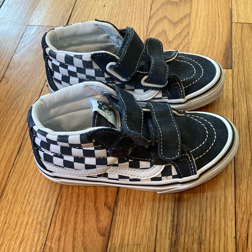 Vans Black and White Checkered Kids Sneakers